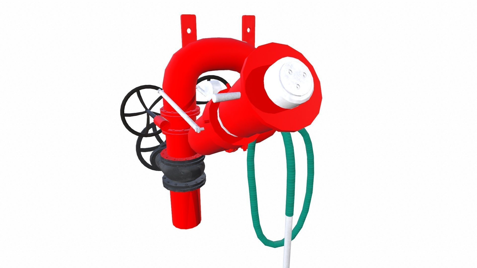 Fire Hose Low-poly 3D model_6