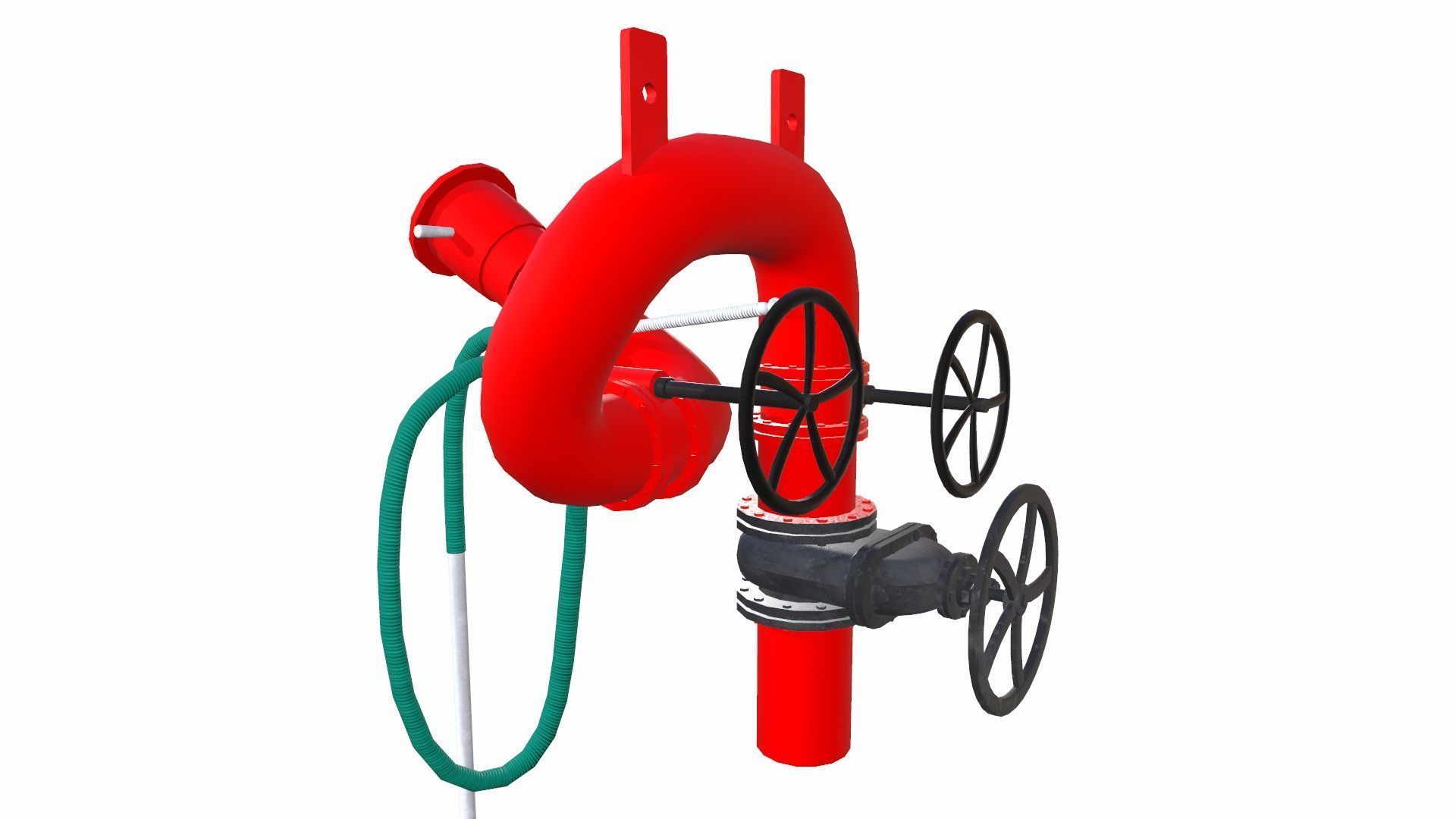 Fire Hose Low-poly 3D model_10