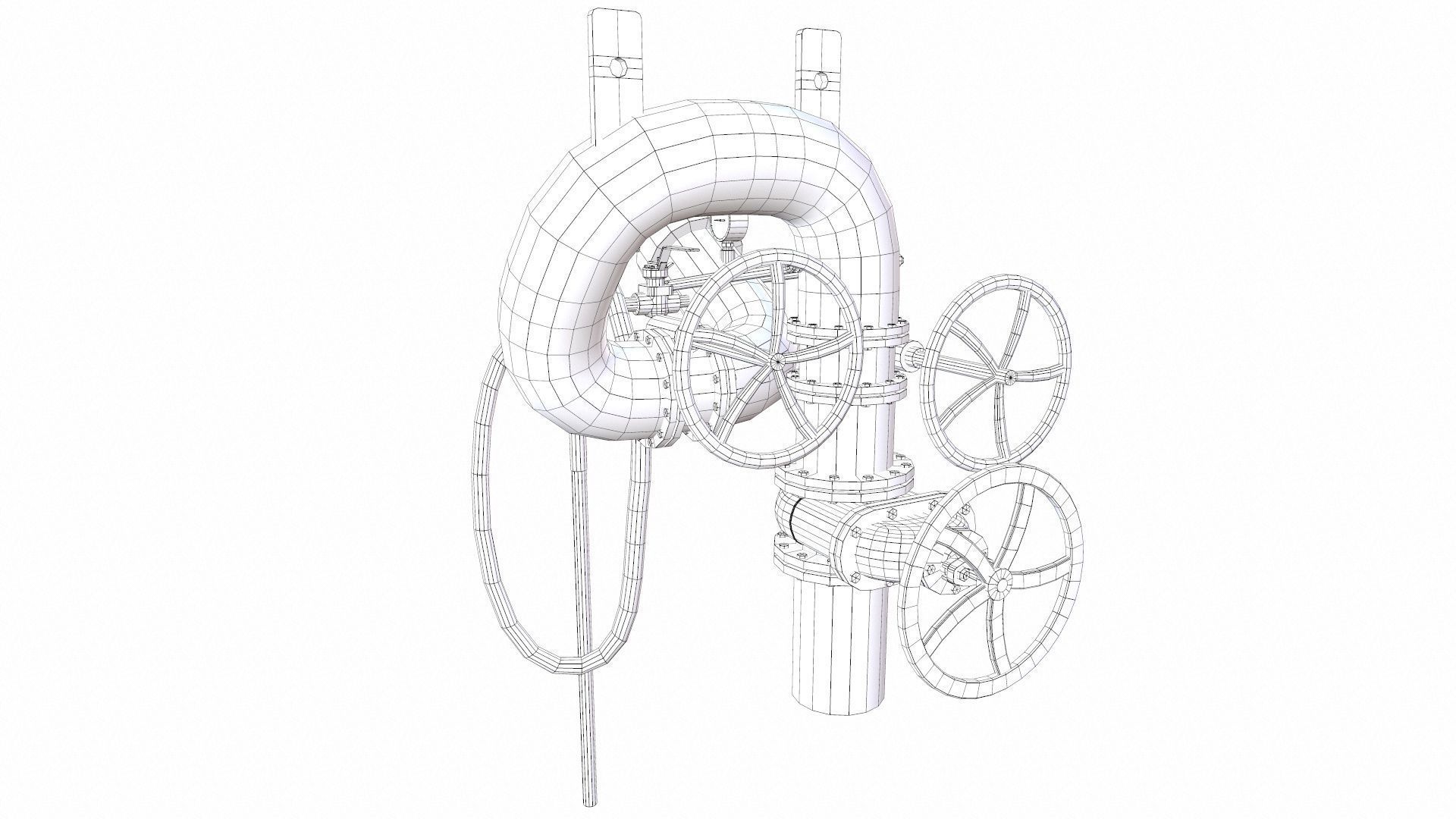 Fire Hose Low-poly 3D model_14