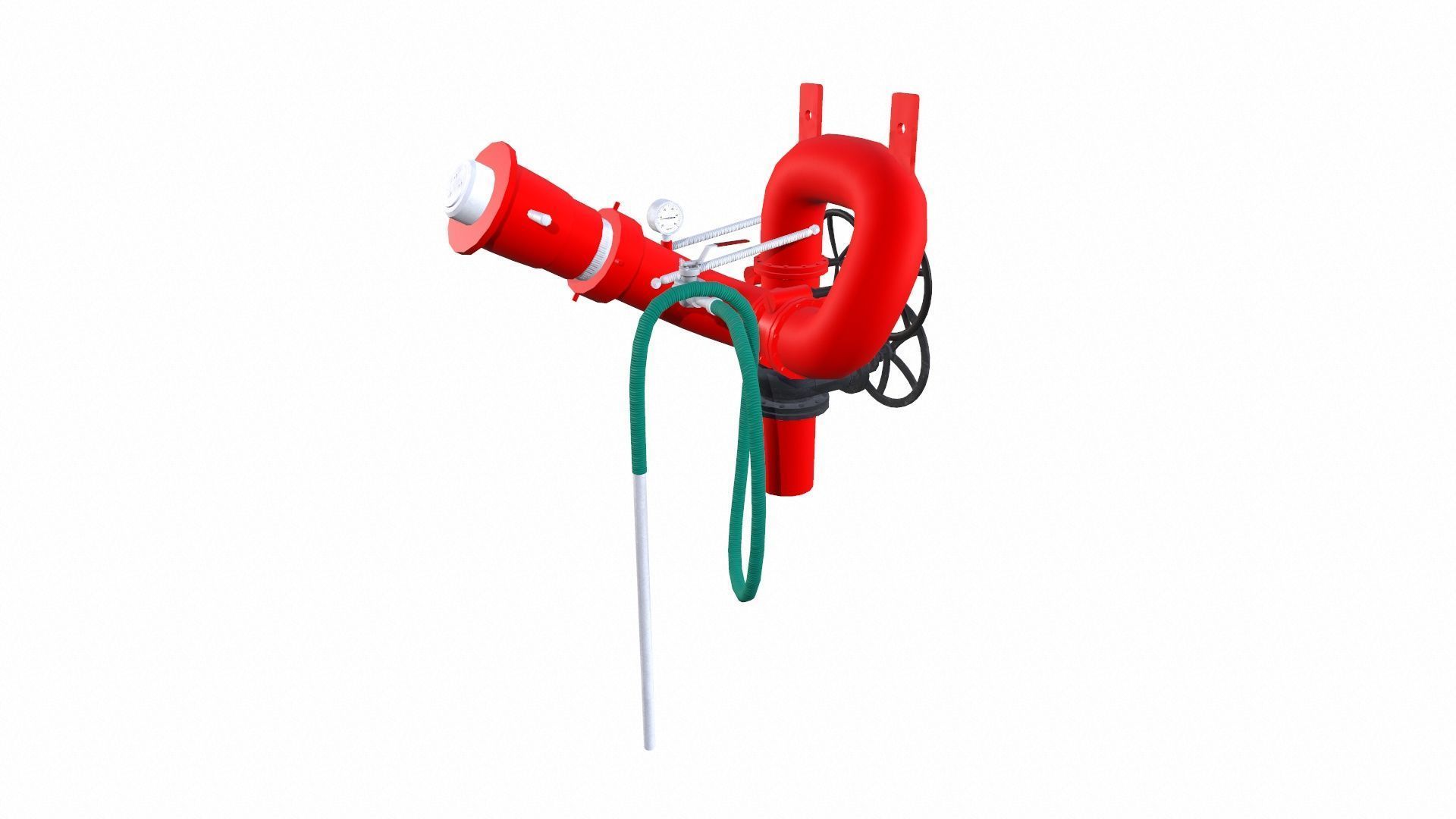 Fire Hose Low-poly 3D model_2