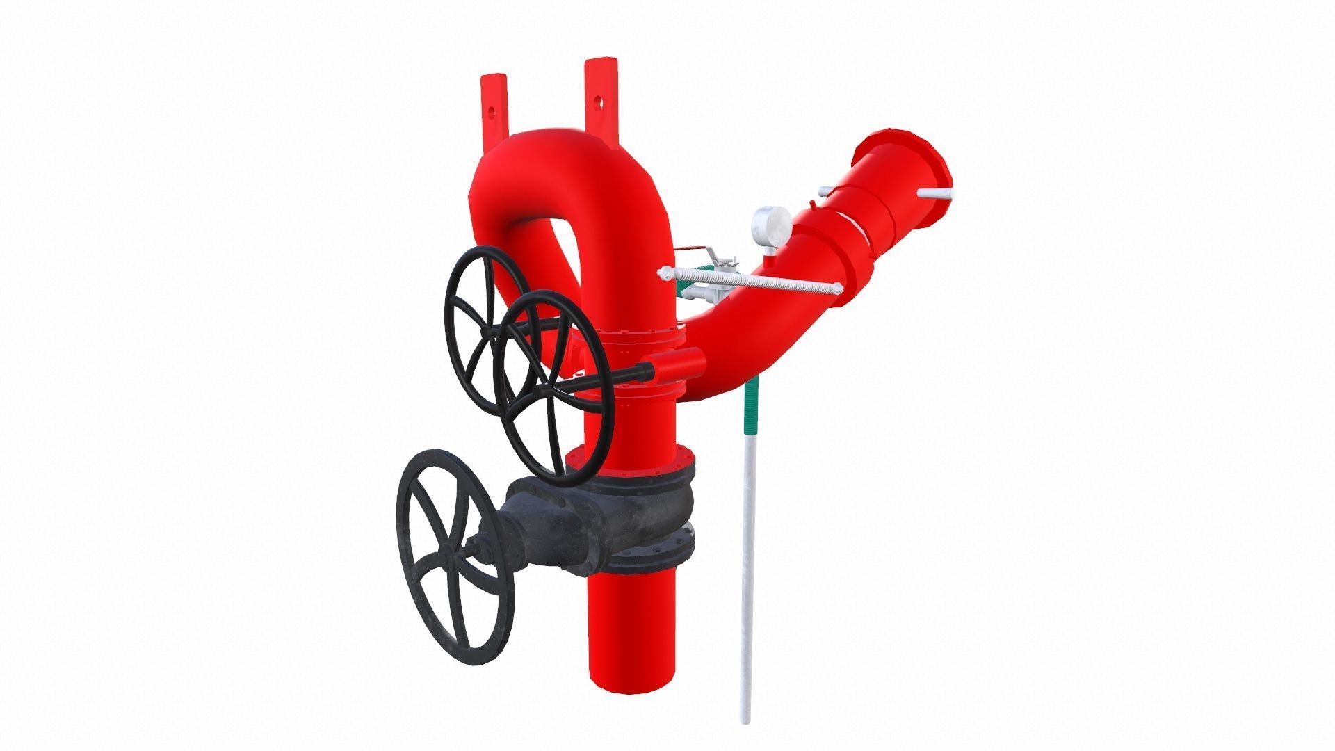 Fire Hose Low-poly 3D model_4