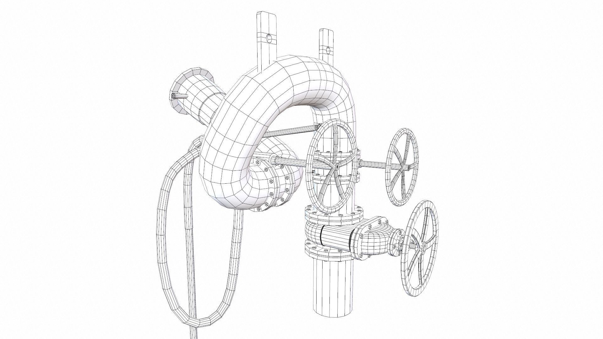 Fire Hose Low-poly 3D model_11