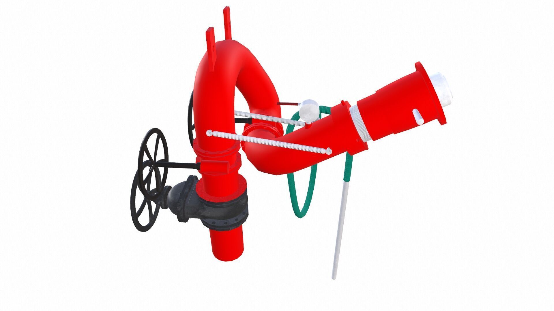 Fire Hose Low-poly 3D model_5