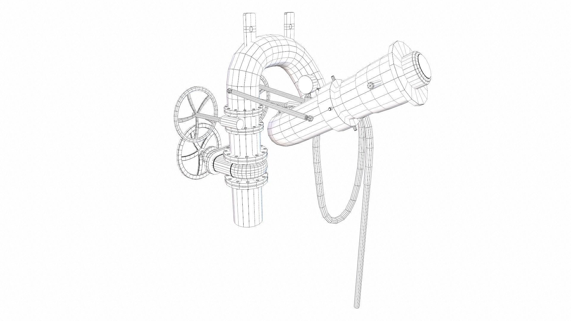 Fire Hose Low-poly 3D model_13