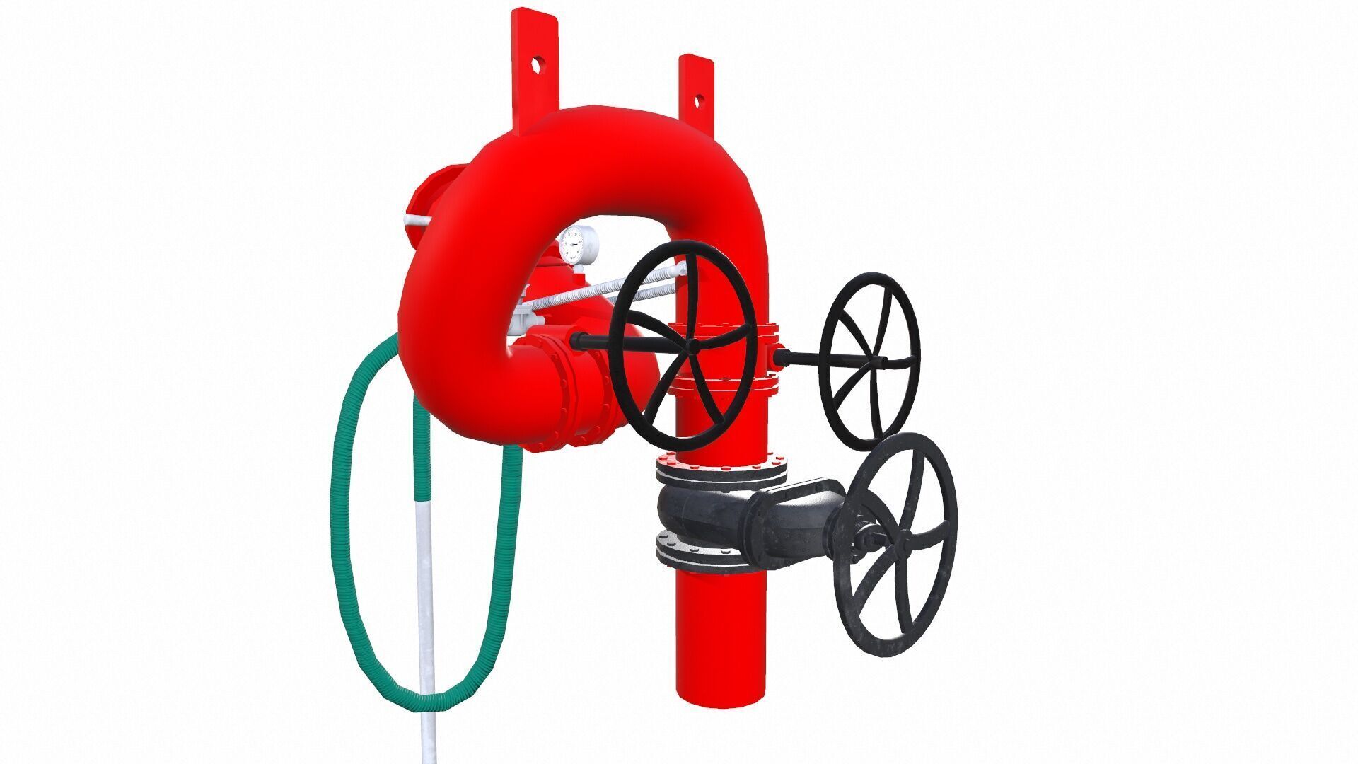 Fire Hose Low-poly 3D model_3