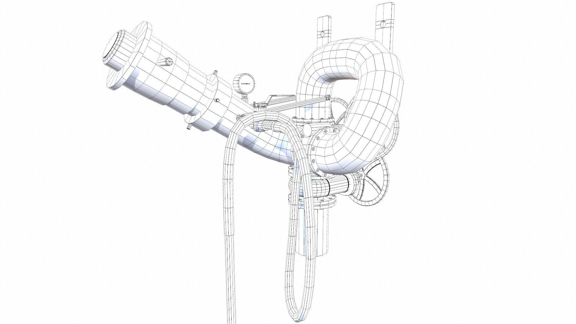 Fire Hose Low-poly 3D model_12