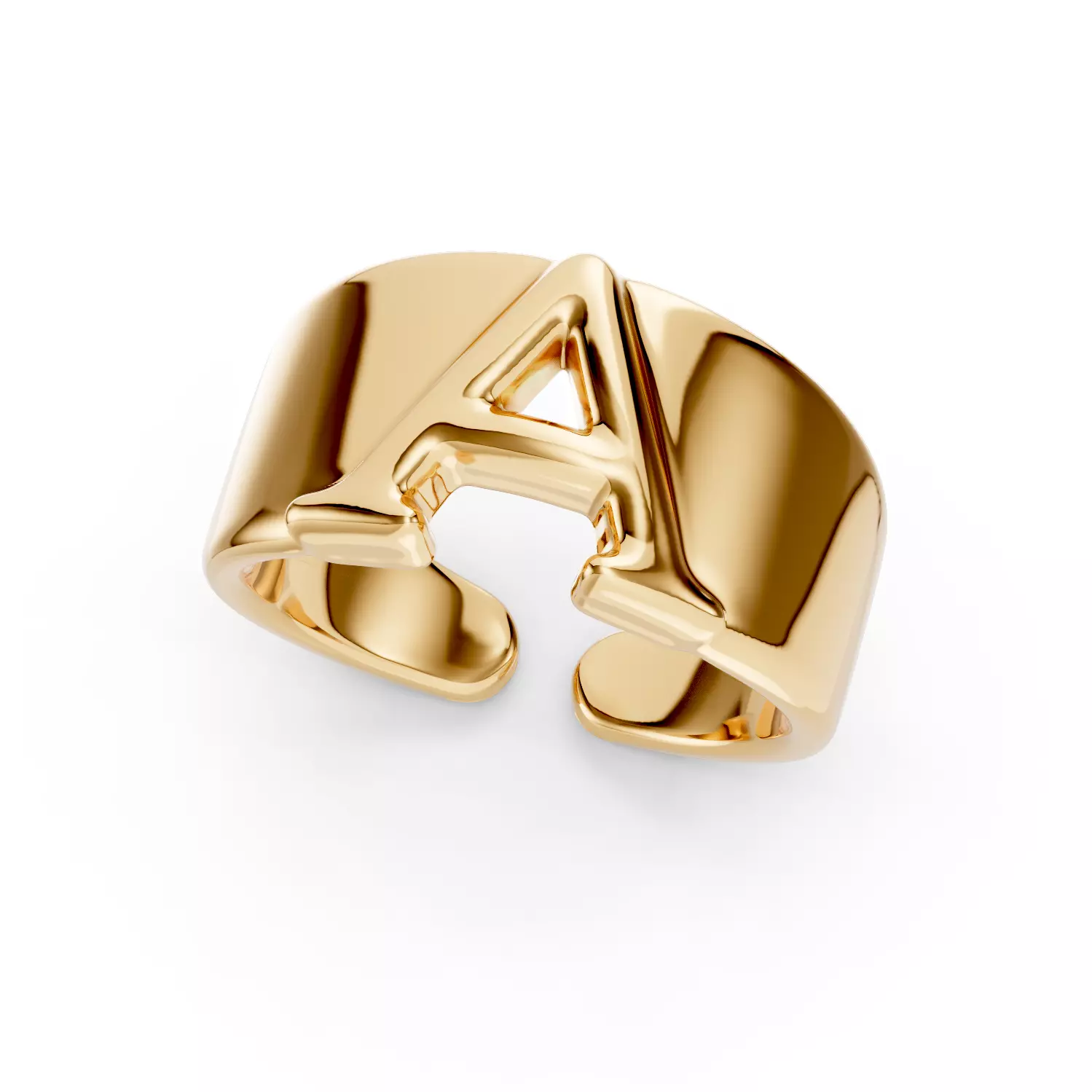 A Letter Ring 3D print model