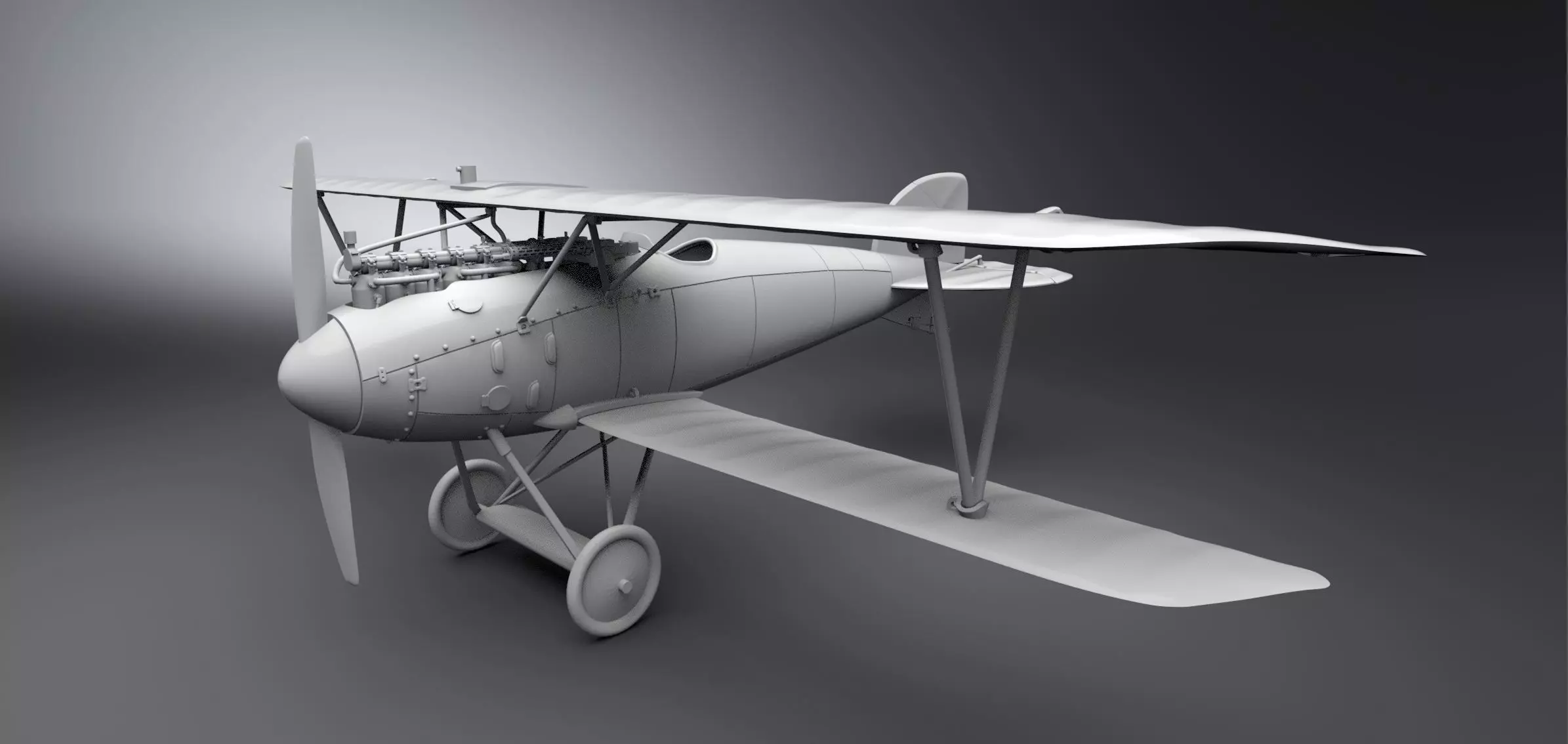 Albatros D WW1 Biplane scale model  3D print model_0