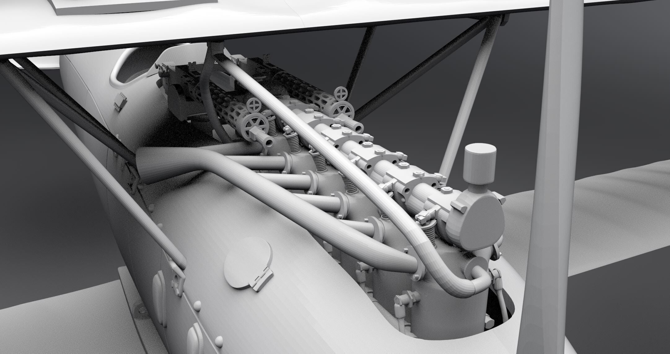 Albatros D WW1 Biplane scale model  3D print model_5