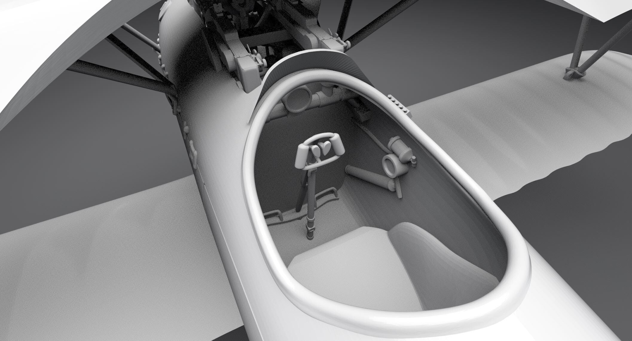 Albatros D WW1 Biplane scale model  3D print model_6