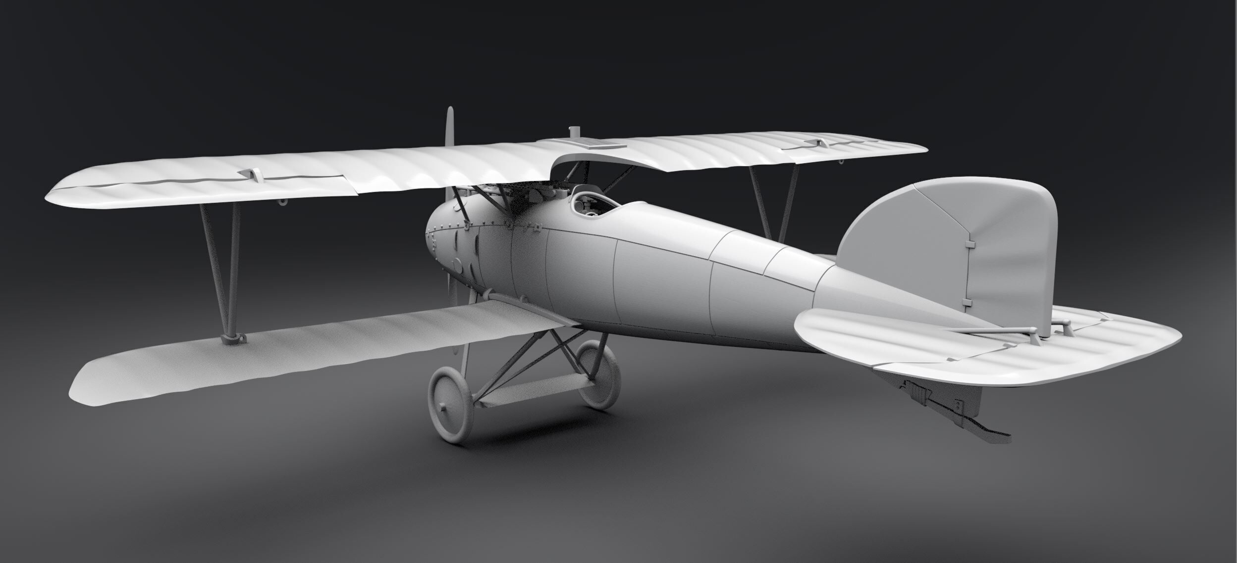 Albatros D WW1 Biplane scale model  3D print model_2