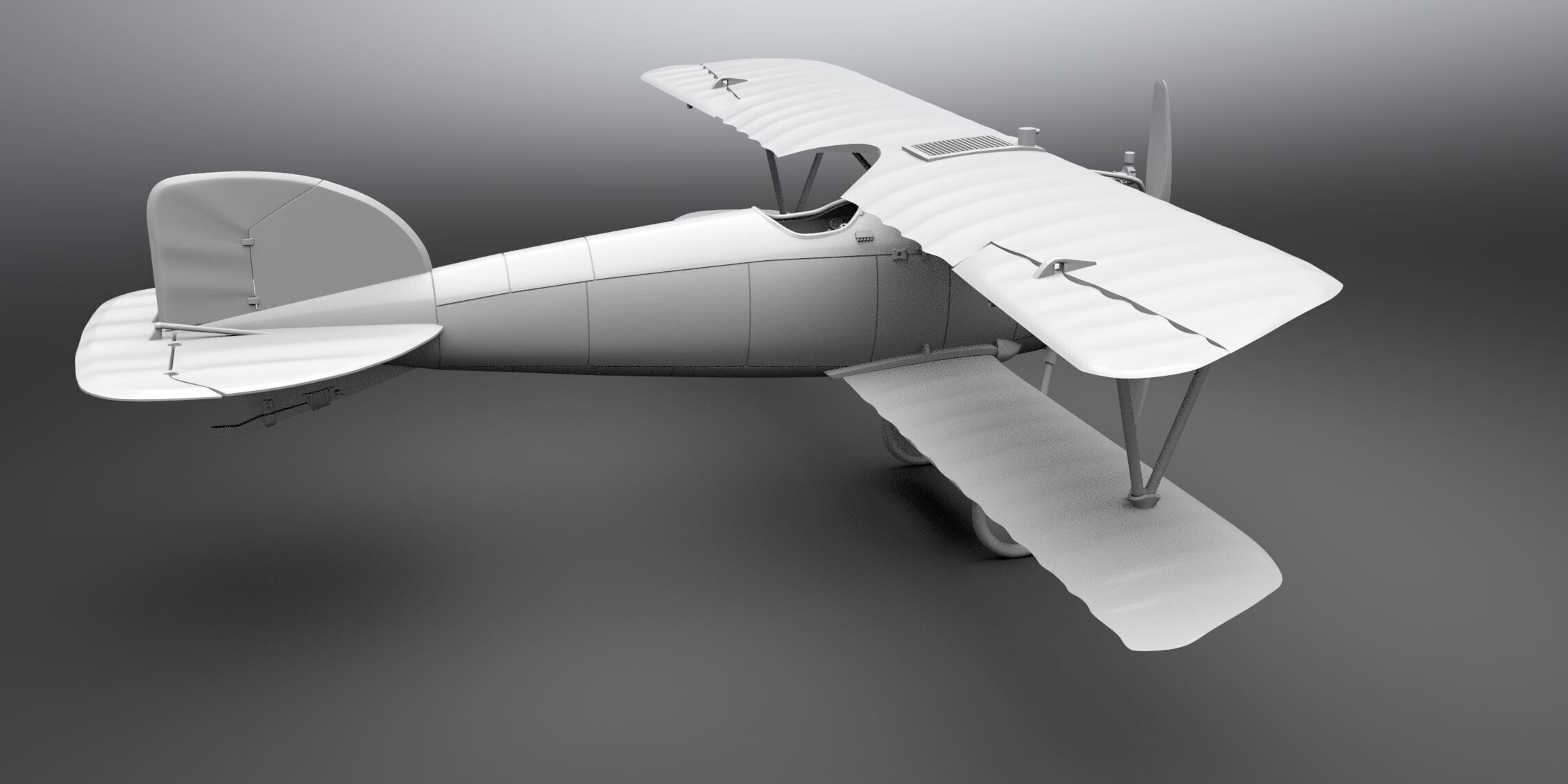 Albatros D WW1 Biplane scale model  3D print model_3