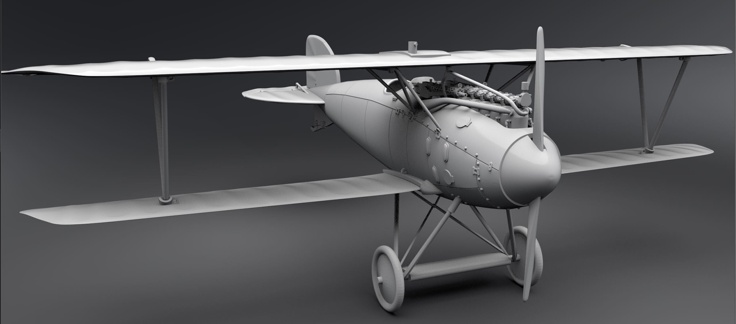 Albatros D WW1 Biplane scale model  3D print model_4