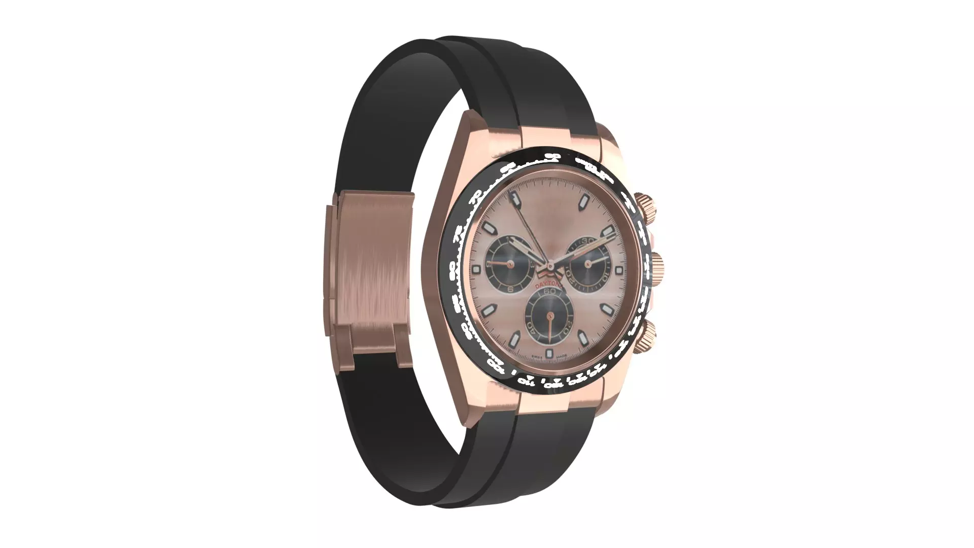 Watch Cosmograph Daytona Pink Gold - Sundust and Black Dial Low-poly 3D model_0
