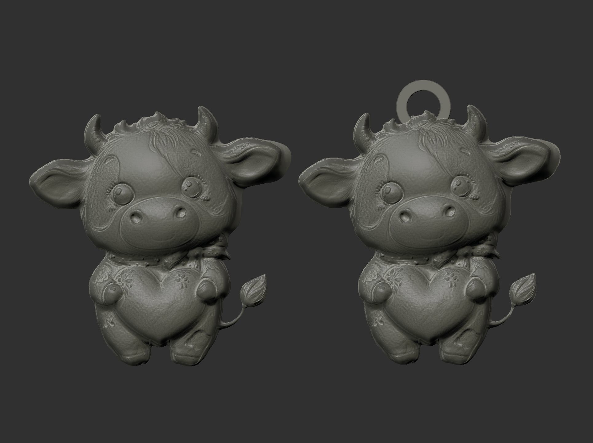 cute cow with heart decor  3D print model_5