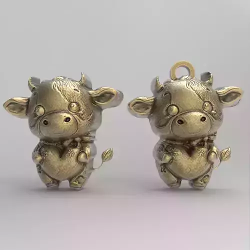 cute cow with heart decor 