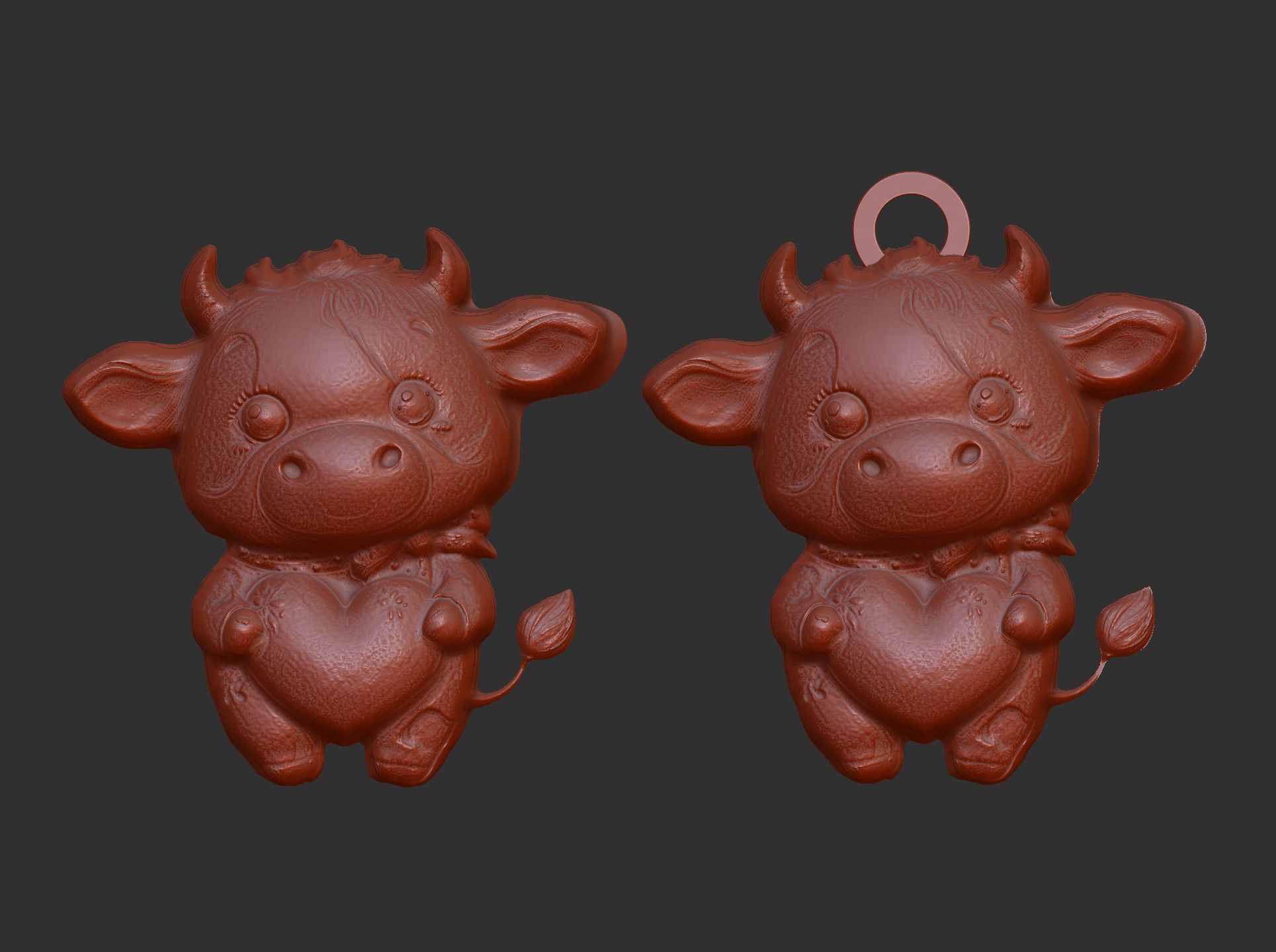 cute cow with heart decor  3D print model_4