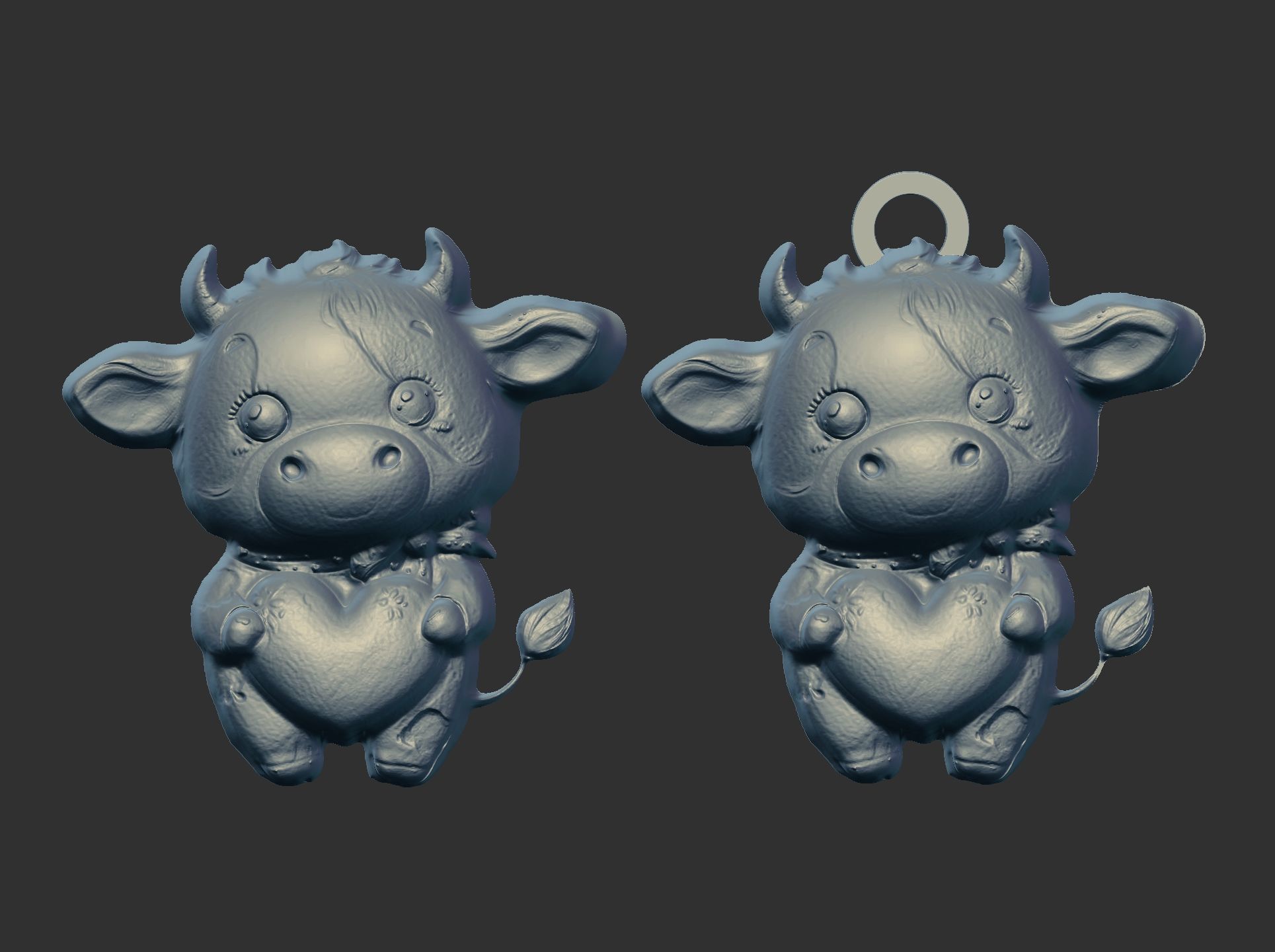 cute cow with heart decor  3D print model_6