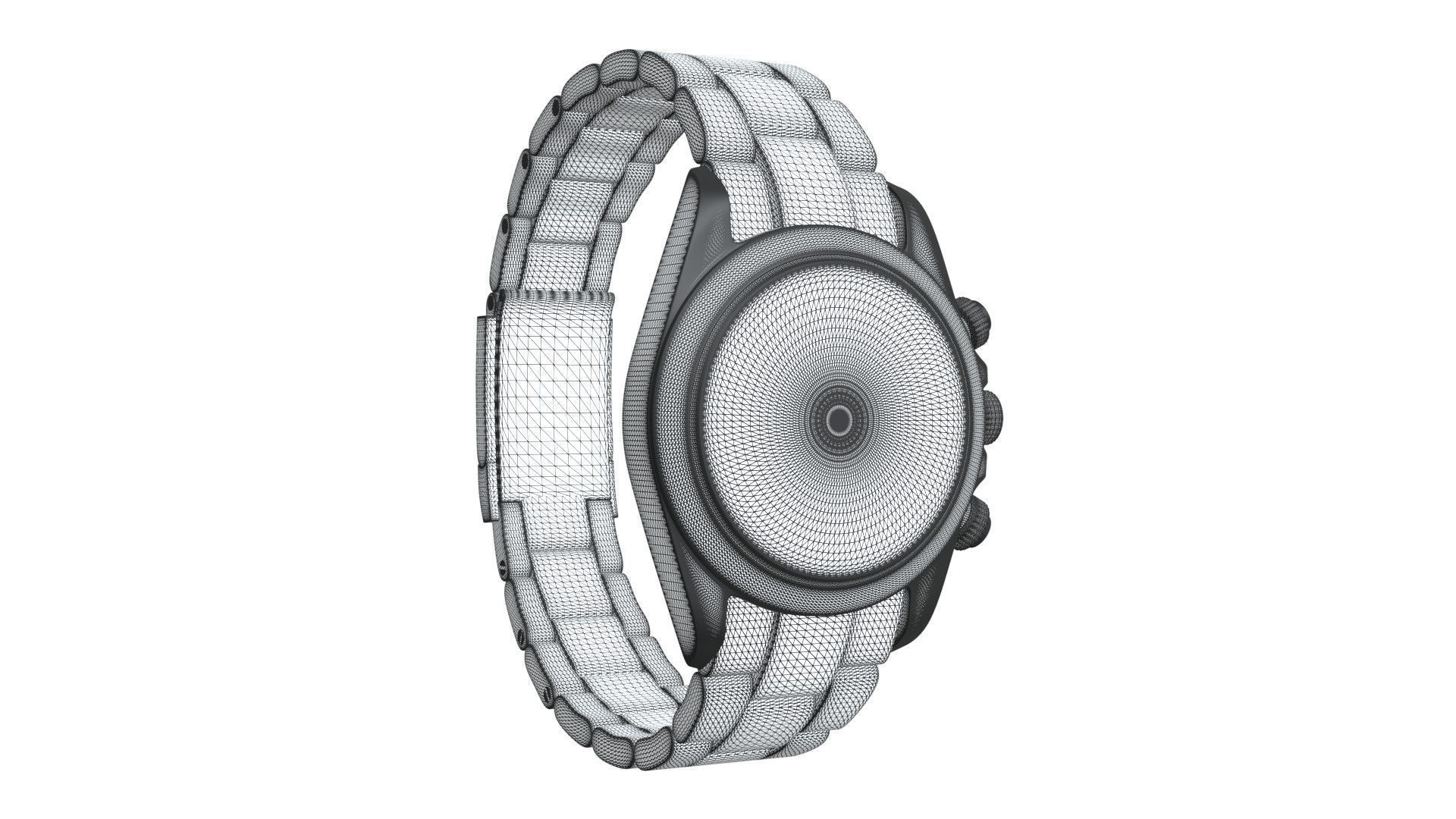 Watch Cosmograph Daytona Pink Gold - Black Dial Low-poly 3D model_9