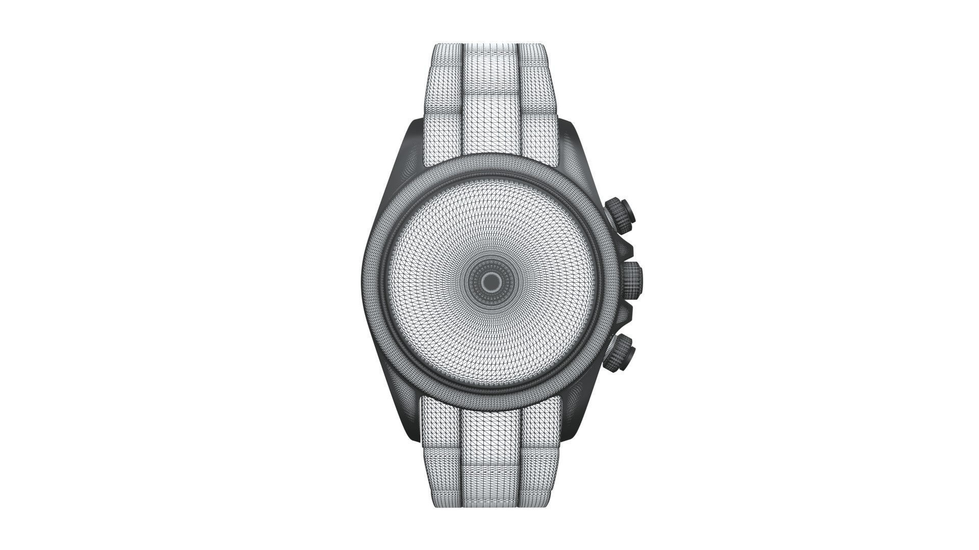 Watch Cosmograph Daytona Pink Gold - Black Dial Low-poly 3D model_5