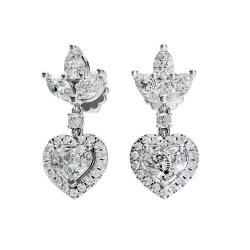 Heart Diamond Earrings