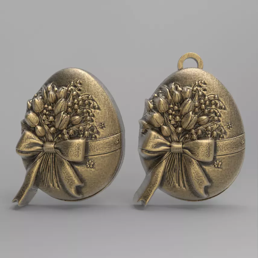 easter egg flower decor  3D print model_0