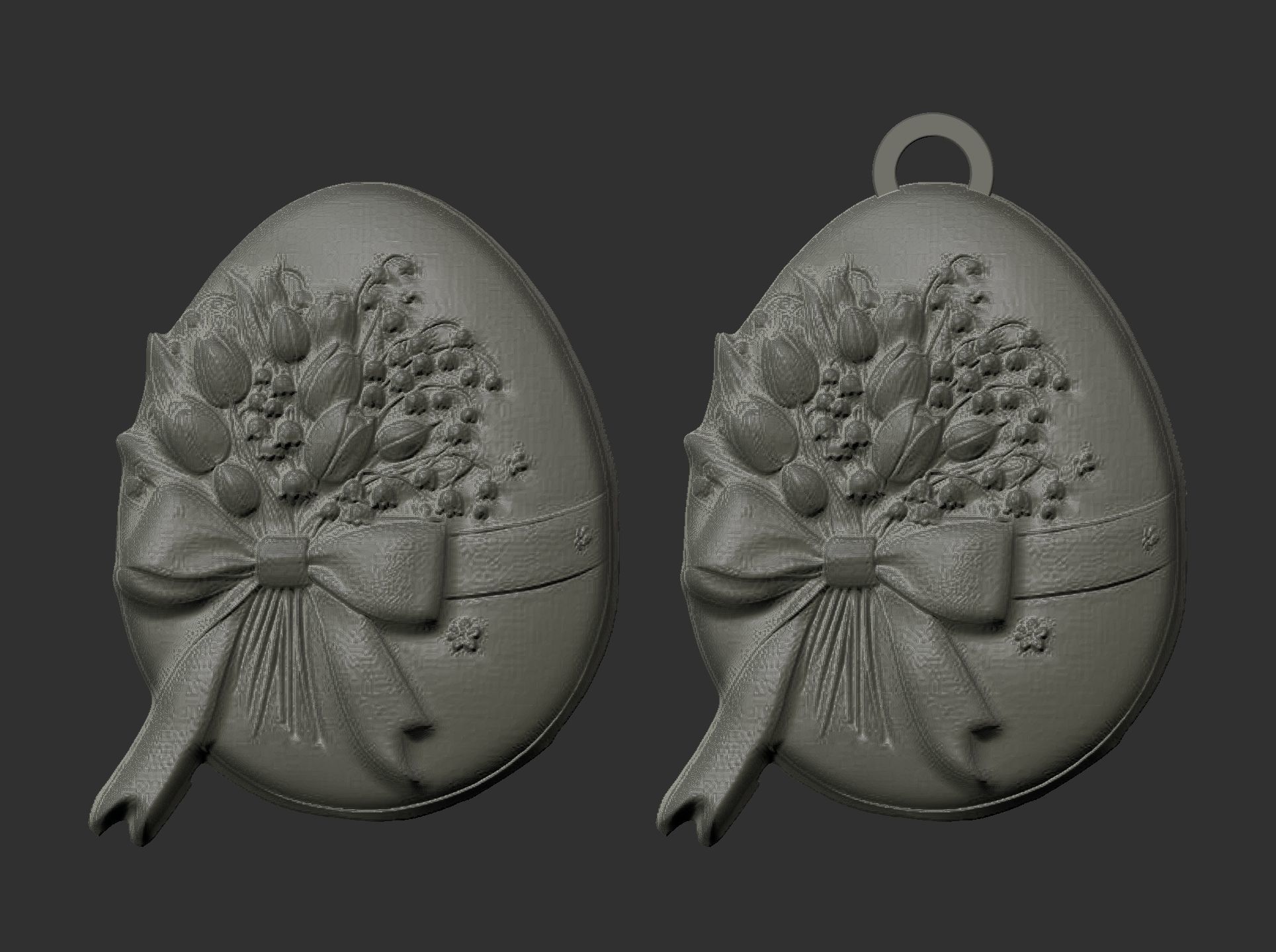 easter egg flower decor  3D print model_3