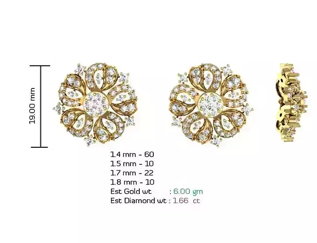 Women Earrings MTL MGX STL OBJ FBX Details