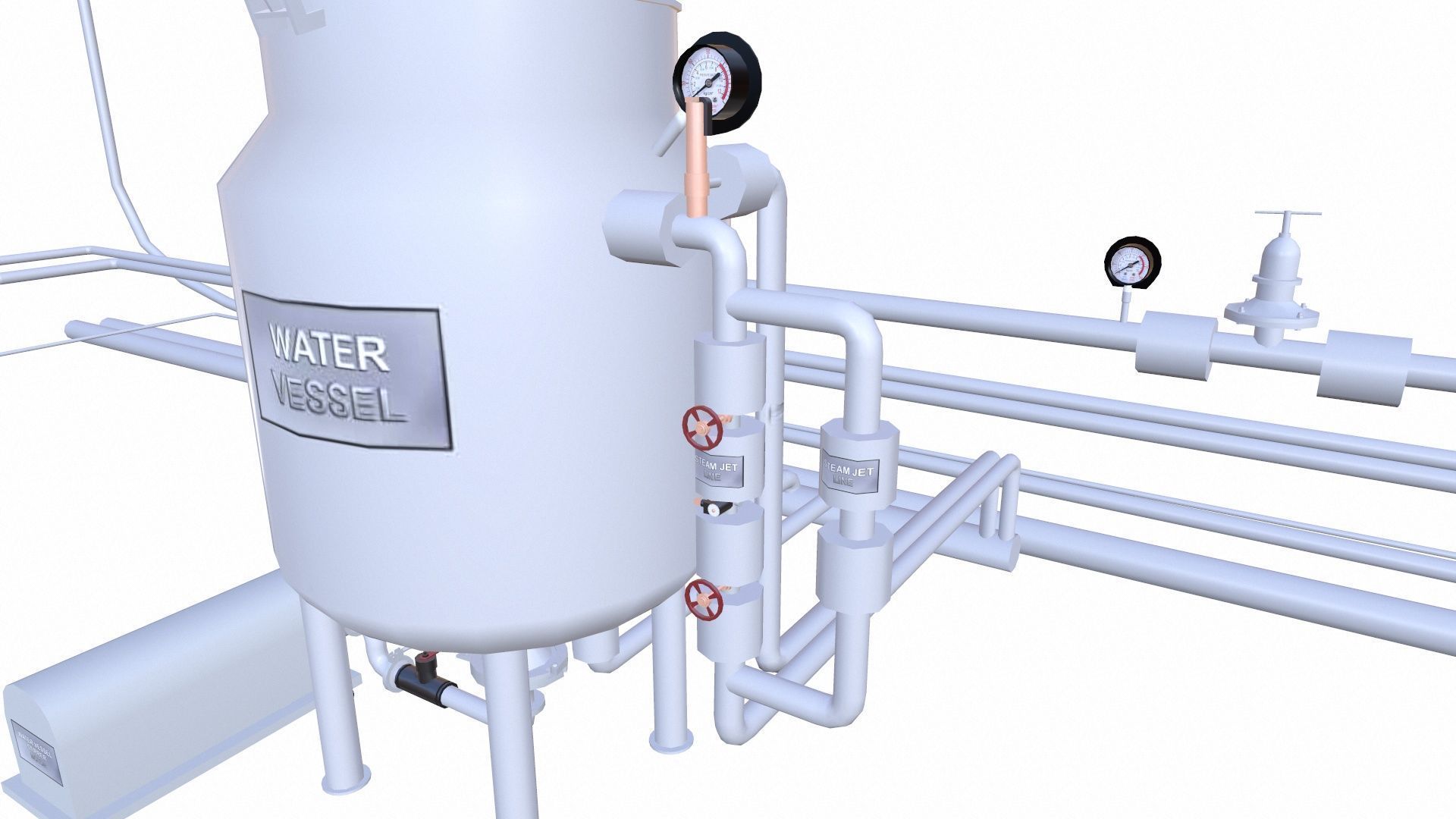 Vessel and Pipe Connection Low-poly 3D model_6