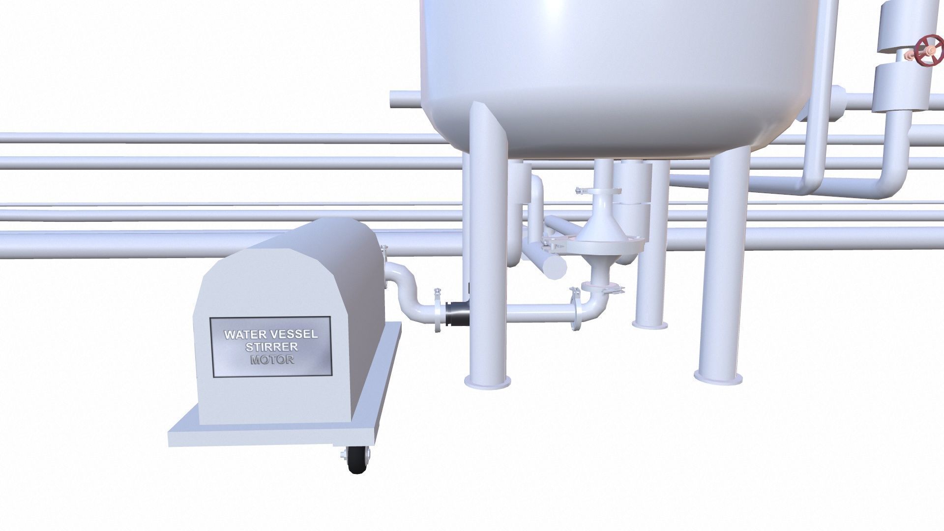 Vessel and Pipe Connection Low-poly 3D model_5