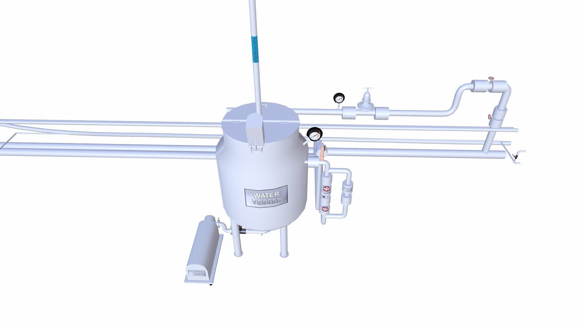 Vessel and Pipe Connection Low-poly 3D model_9