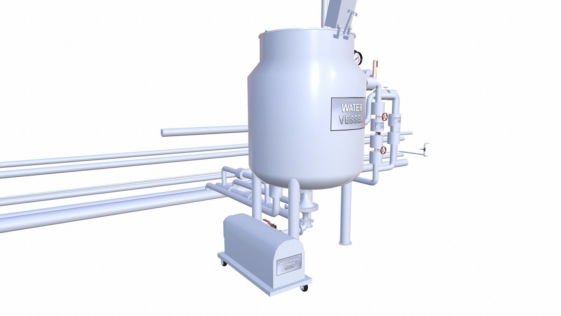 Vessel and Pipe Connection Low-poly 3D model_11