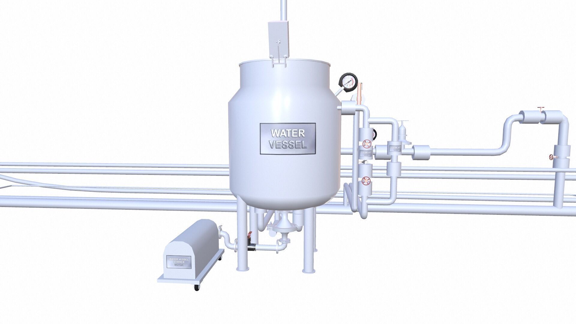 Vessel and Pipe Connection Low-poly 3D model_2