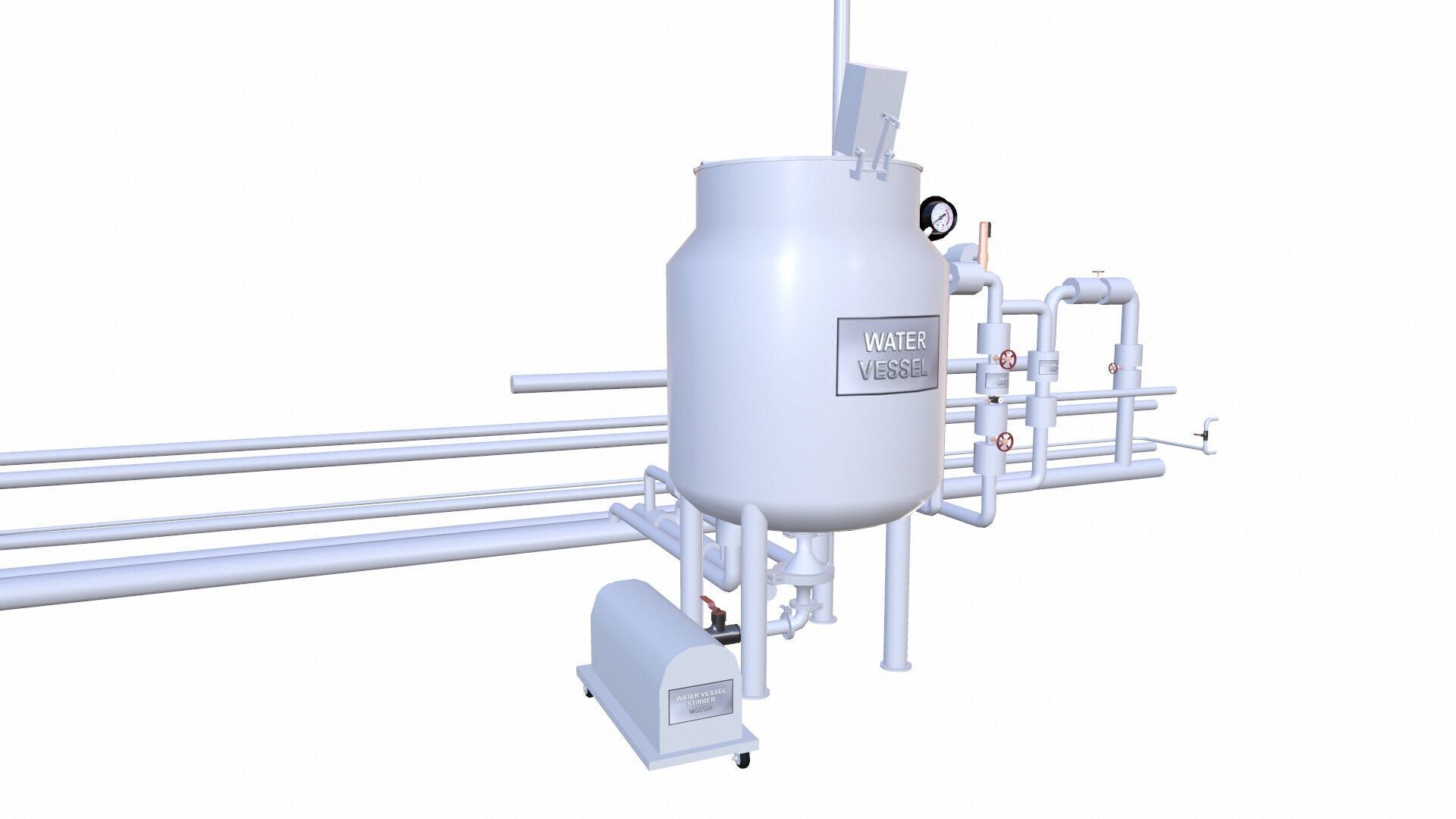 Vessel and Pipe Connection Low-poly 3D model_4