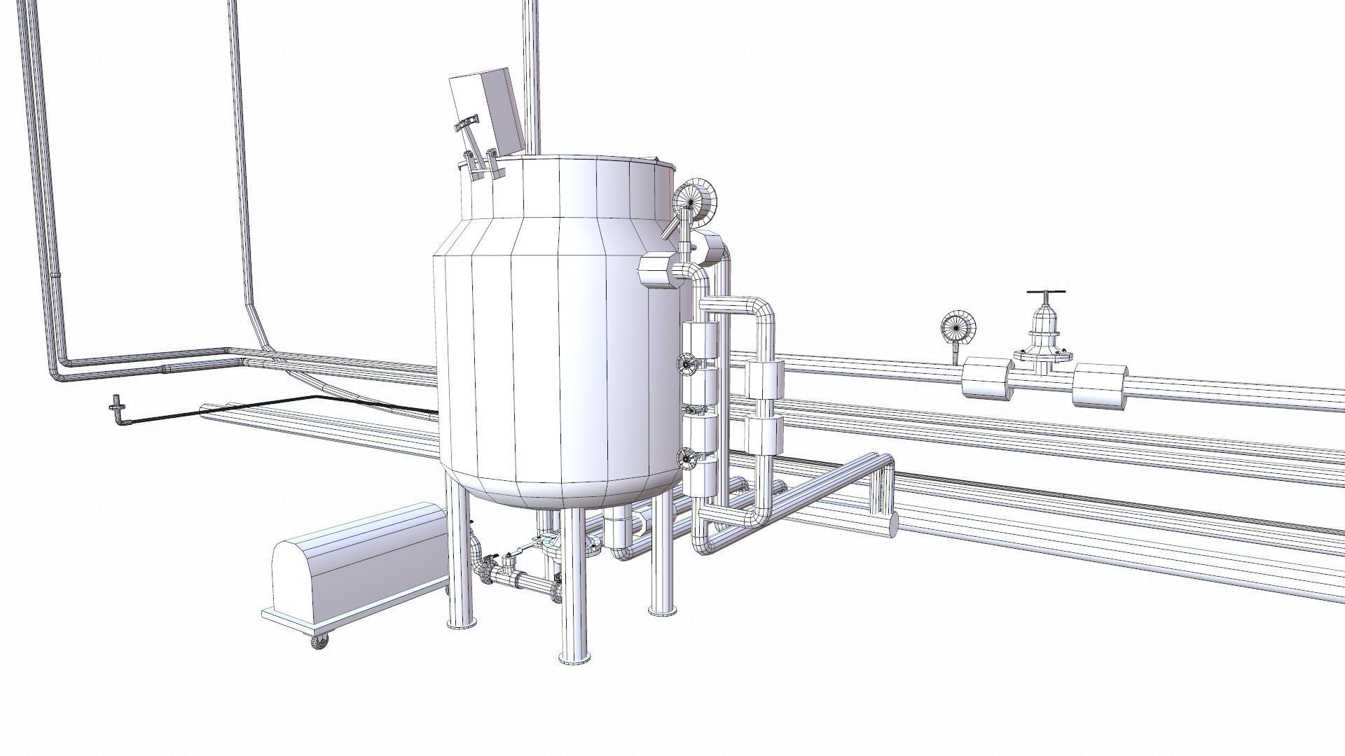 Vessel and Pipe Connection Low-poly 3D model_14