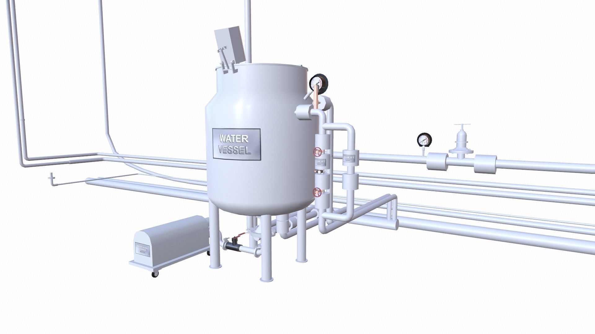 Vessel and Pipe Connection Low-poly 3D model_3