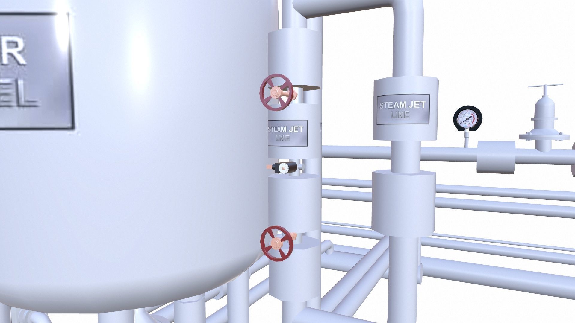 Vessel and Pipe Connection Low-poly 3D model_7