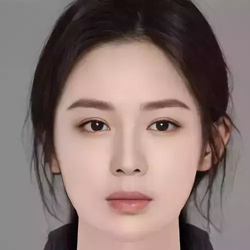 Beautiful Girl Head 06 - No Hair - Low poly head for game