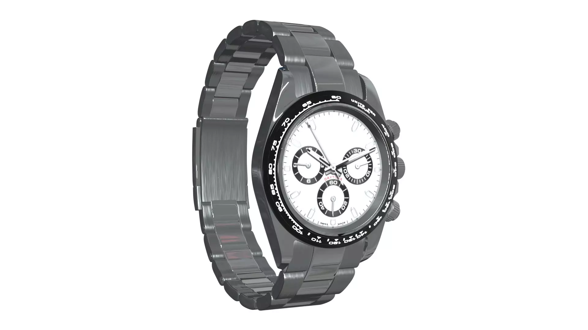 Watch Cosmograph Daytona Oystersteel - White Dia Low-poly 3D model