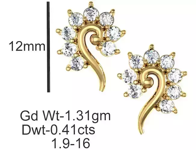 Women Earrings MTL MGX STL OBJ FBX Details