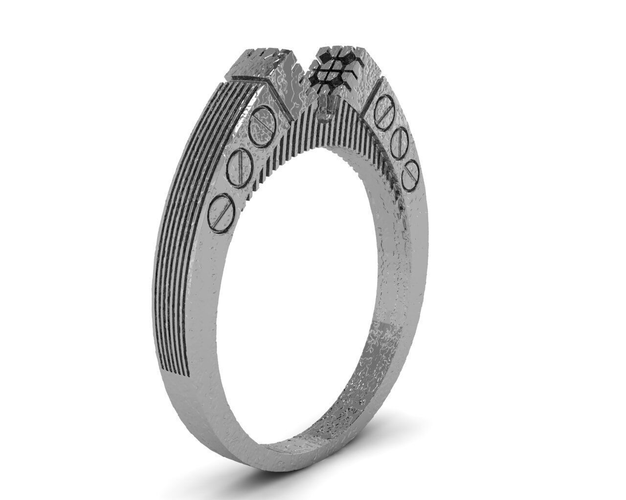 Geometric ring 3D print model_3