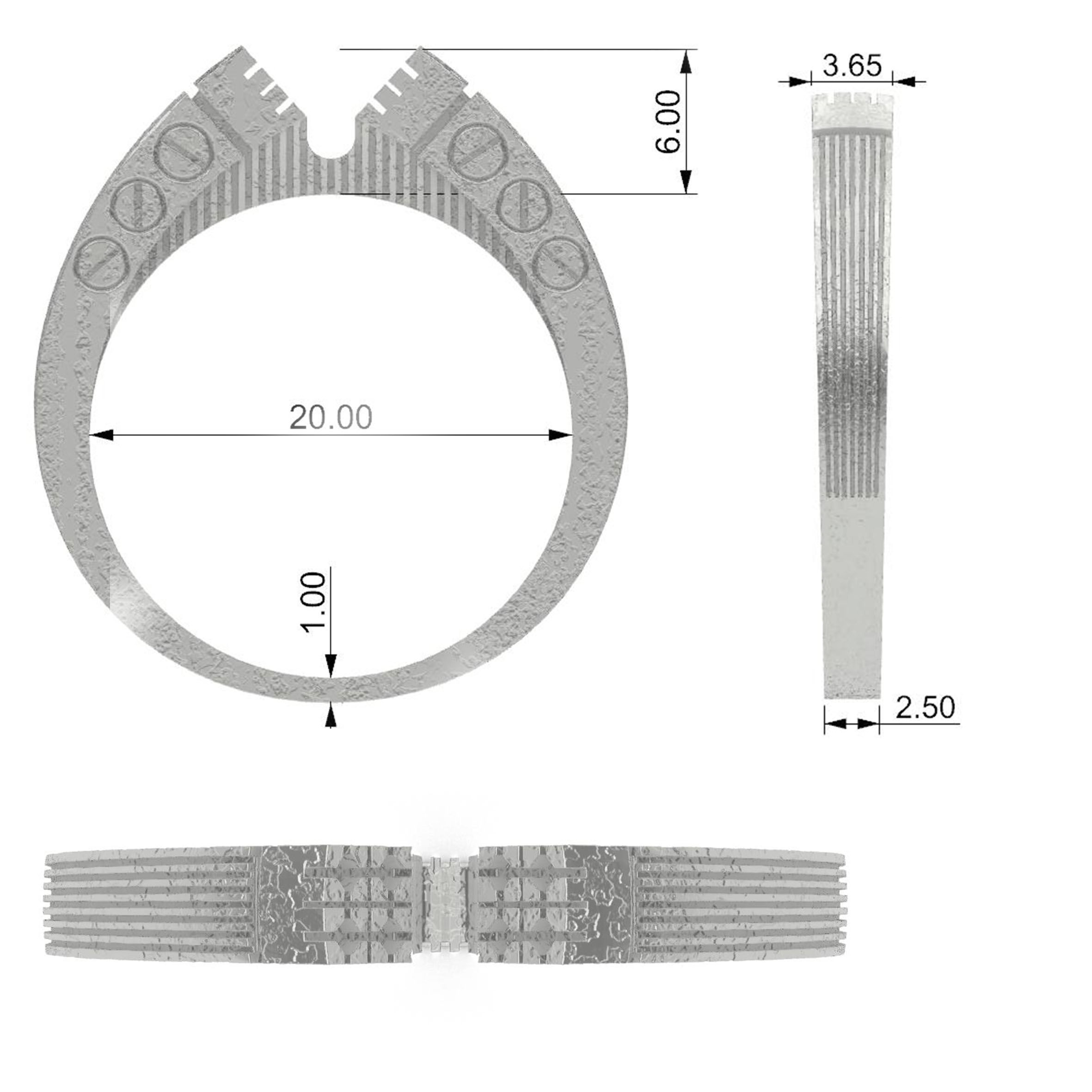 Geometric ring 3D print model_7
