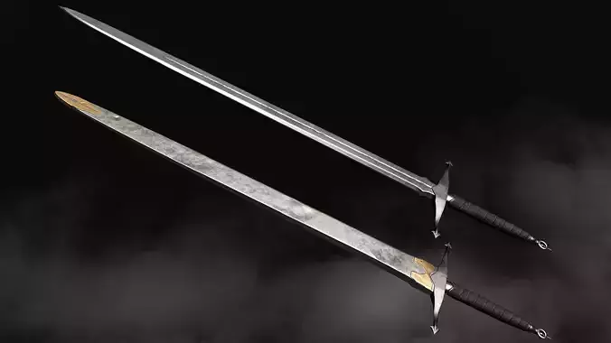 Sword and Scabbard D Low-poly 3D model
