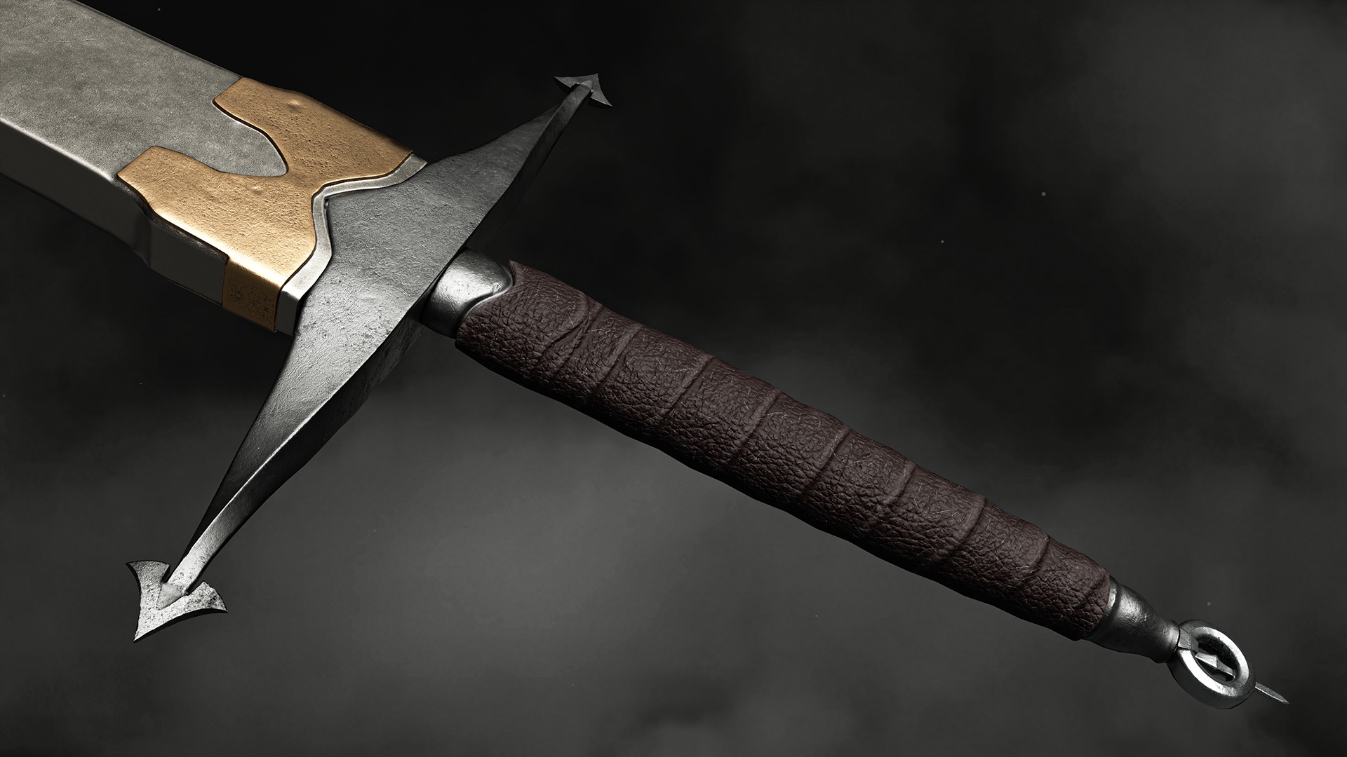 Sword and Scabbard D Low-poly 3D model_1