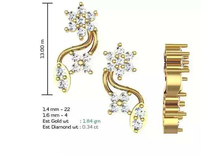 Women Earrings MTL MGX STL OBJ FBX Details