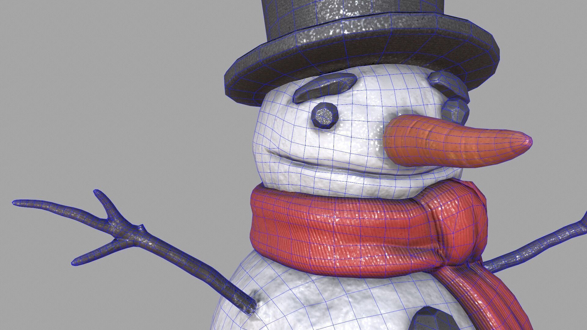 Snowman Low-poly 3D model_18