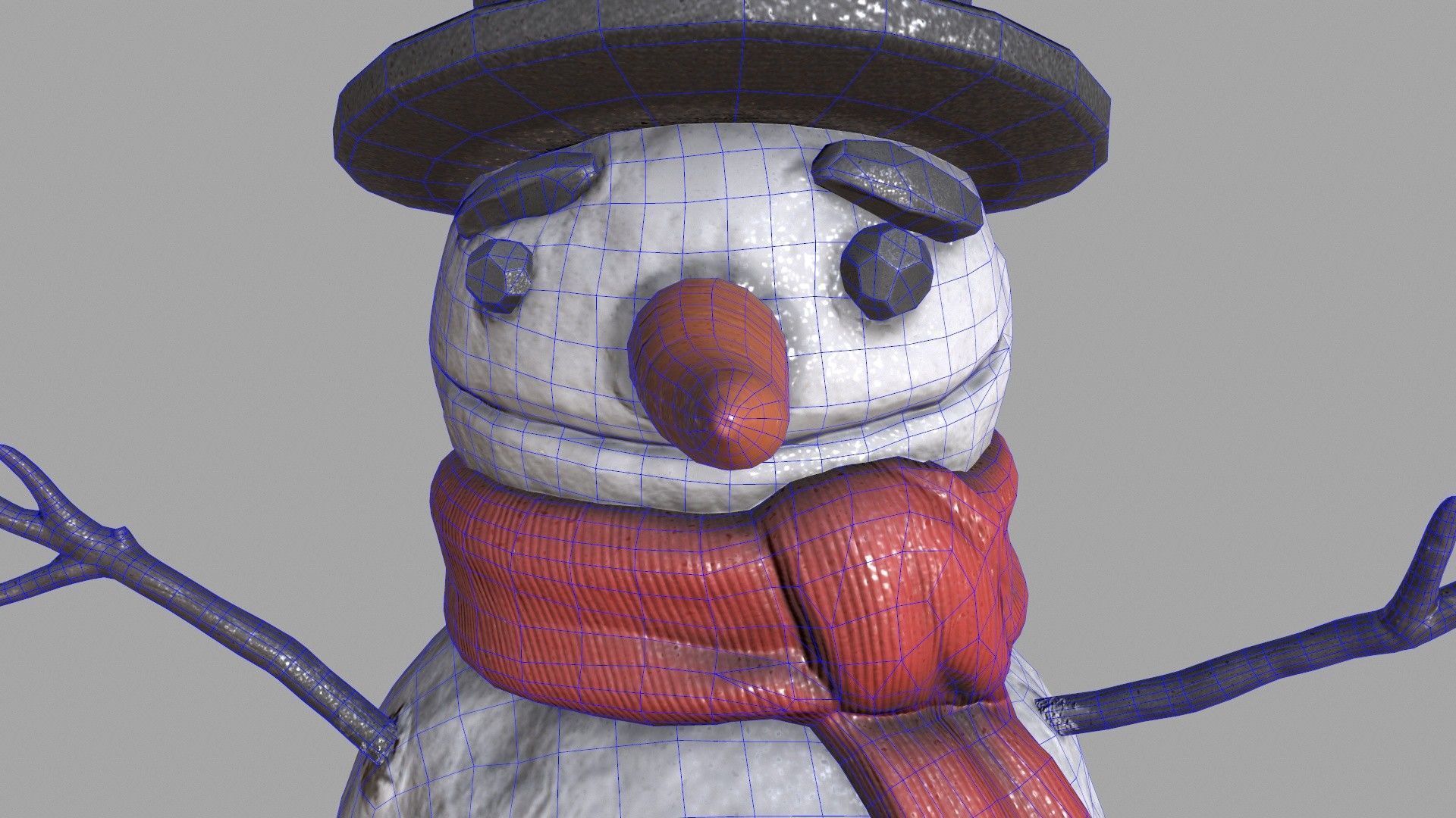 Snowman Low-poly 3D model_21