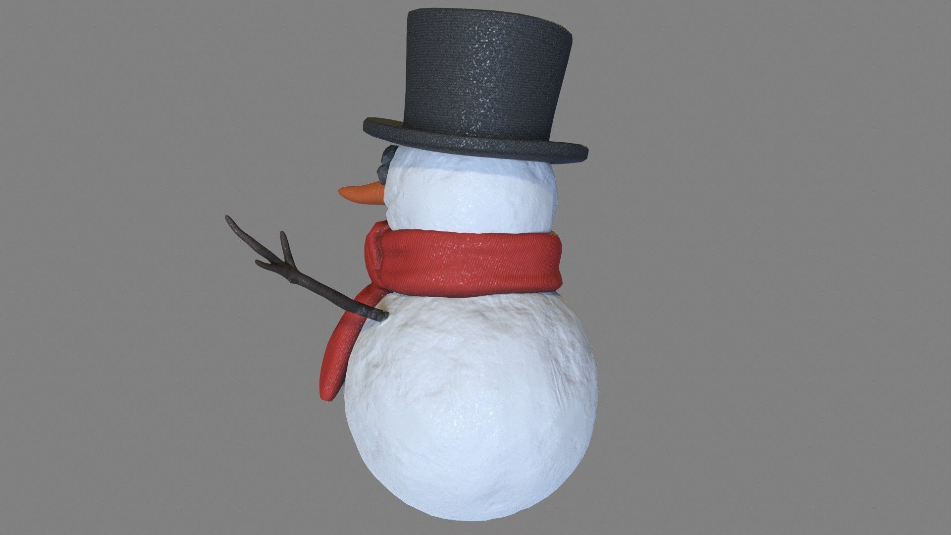 Snowman Low-poly 3D model_5
