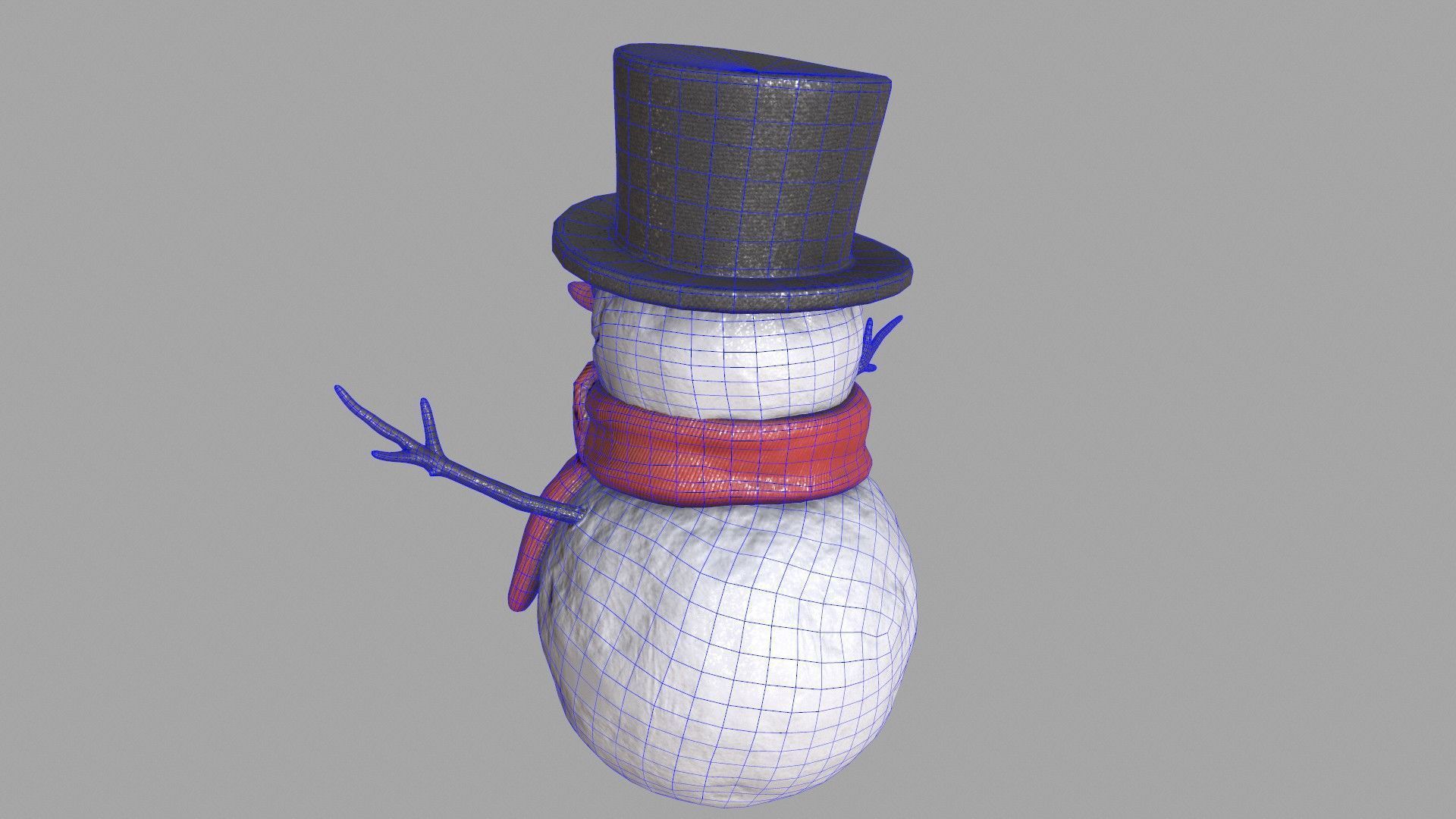 Snowman Low-poly 3D model_16