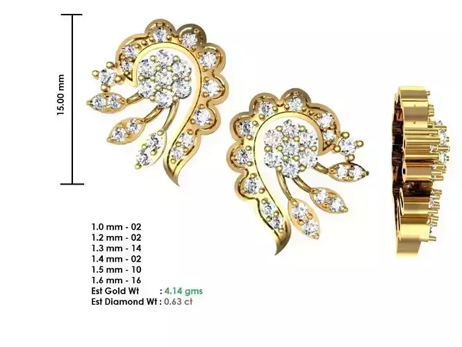 Women Earrings MTL MGX STL OBJ FBX Details